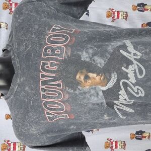 NBA Youngboy offical tags 2018 Never Broke Again hip hop smoke gray M/L t-shirt
